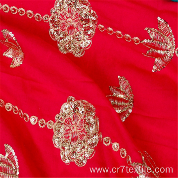 Elegant Outdoor Rayon 3mm Sequin Embroidered Fabrics